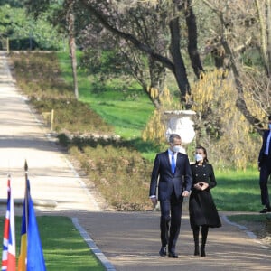 Le roi Felipe VI et la reine Letizia d'Espagne lors de la cérémonie européenne d'hommage aux victimes du terrorisme au Palais Royal à Madrid. Le 11 mars 2021