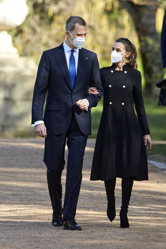 Le roi Felipe VI et la reine Letizia d'Espagne - Cérémonie européenne d'hommage aux victimes du terrorisme au Palais Royal à Madrid.