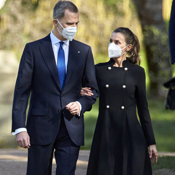 Le roi Felipe VI et la reine Letizia d'Espagne - Cérémonie européenne d'hommage aux victimes du terrorisme au Palais Royal à Madrid.