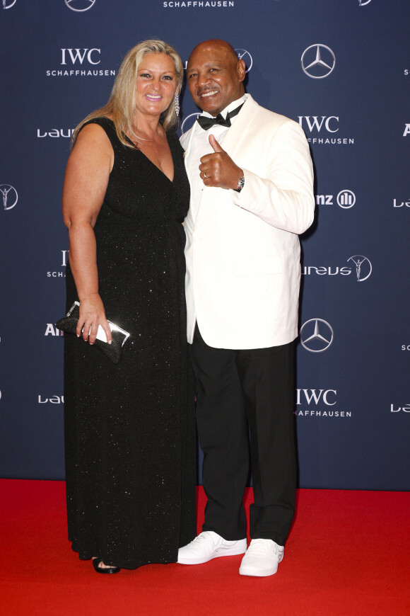 Marvin Hagler et sa femme Kay Guarrera - Célébrités lors du "Laureus World Sports Awards 2016" à Berlin le 18 Avril 2016.