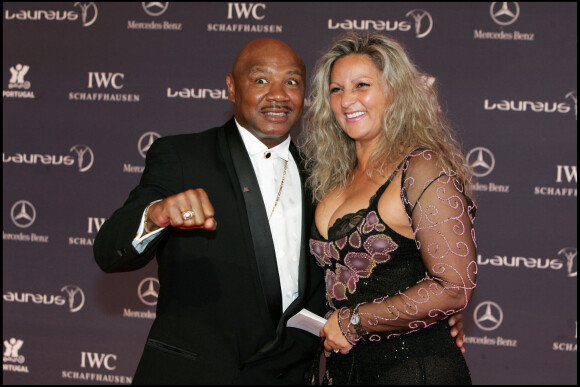 Marvin Hagler et sa femme en 2005 aux Laureus Awards au Portugal.
