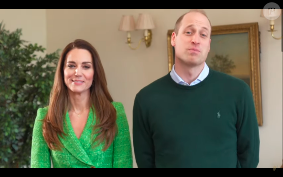 Le prince William et Kate Middleton souhaitent une bonne fête de la Saint-Patrick aux Irlandais, le 17 mars 2021.