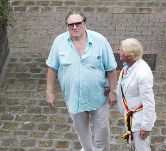 Gerard Depardieu organise une pendaison de cremaillère dans sa propriété de Néchin en Belgique, "La Villa White Cloud". Le 24 août 2013.