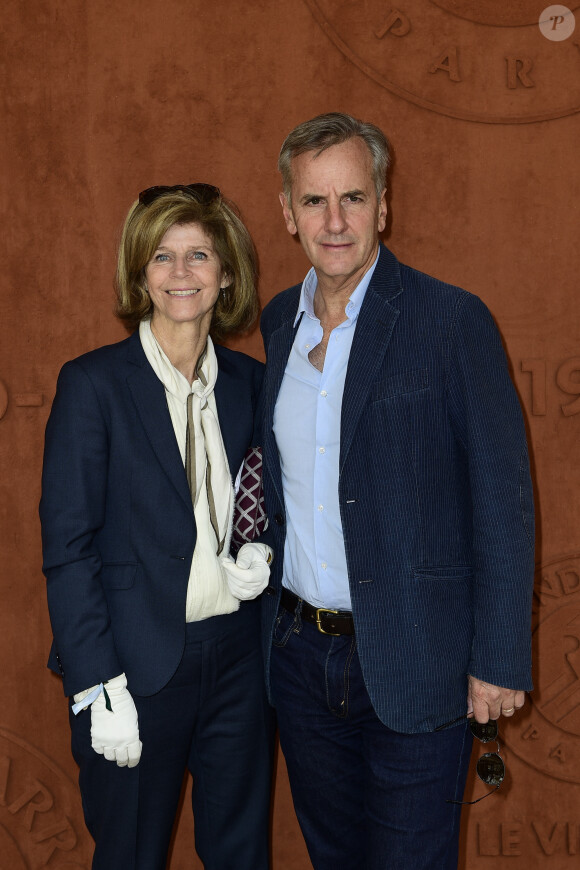 Bernard de La Villardière et sa femme Anne lors du tournoi de Roland-Garros. Paris, le 26 mai 2019.