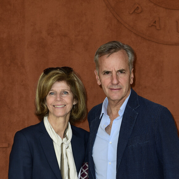 Bernard de La Villardière et sa femme Anne lors du tournoi de Roland-Garros. Paris, le 26 mai 2019.