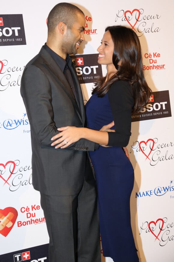 Tony Parker et Axelle Francine au 8eme gala de charité "Par Coeur" pour l'association "Make a Wish". Collonges, le 26 septembre 2013.