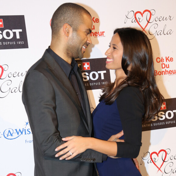 Tony Parker et Axelle Francine au 8eme gala de charité "Par Coeur" pour l'association "Make a Wish". Collonges, le 26 septembre 2013.