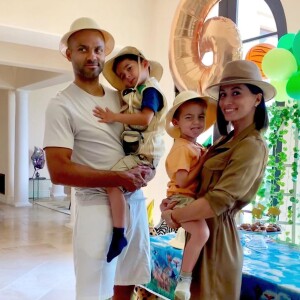 Tony Parker et sa femme Axelle Francine ont fêté les 6 ans de leur fils Josh avec une belle fête d'anniversaire sur le thème du safari dans leur maison de San Antonio. Le 29 avril 2020.