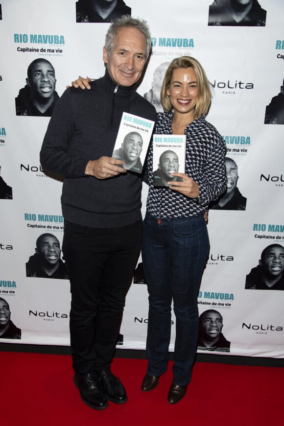 Exclusif - Christian Jeanpierre et Anne-Laure Bonnet - Soirée de lancement du livre de Rio Mavuba "Capitaine de ma vie. L'exil, le foot, les Bleus" au restaurant NoLita Ristorante e Enoteca à Paris, France, le 14 novembre 2018. © Pierre Perusseau/Bestimage