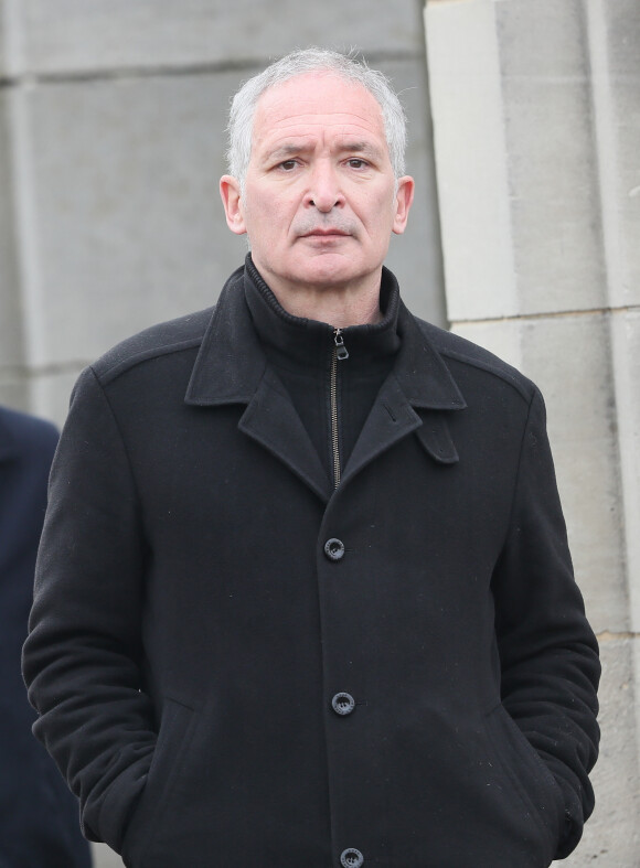 Christian Jeanpierre lors des obsèques de Véronique Colucci au cimetière communal de Montrouge, le 12 avril 2018.