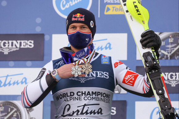 Alexis Pinturault, 2ème du combiné pendant les Championnats du monde de ski alpin FIS 2021 à Cortina d'Ampezzo, Italie, le 15 février 2021.© LPS/Zuma Press/Bestimage
