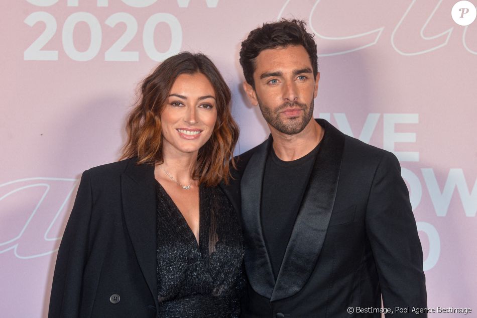 Rachel Legrain-Trapani et Valentin Léonard - Photocall du défilé Etam Live Show 2020 à Paris le 29 septembre 2020. © Pool Agence Bestimage