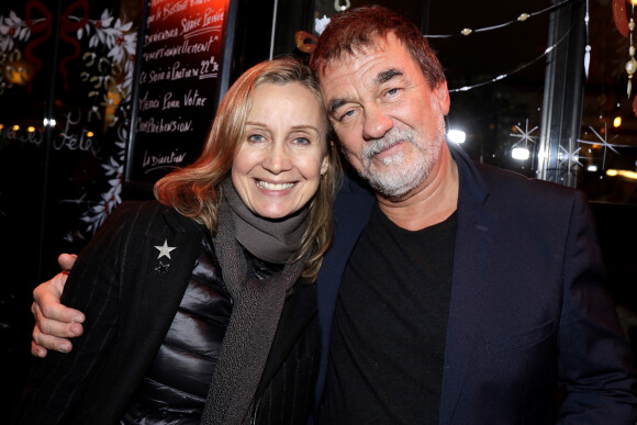 Exclusif - Olivier Marchal et son ex-femme Catherine Marchal au Café de la danse à Paris. Le 20 décembre 2018. © Cédric Perrin / Bestimage
