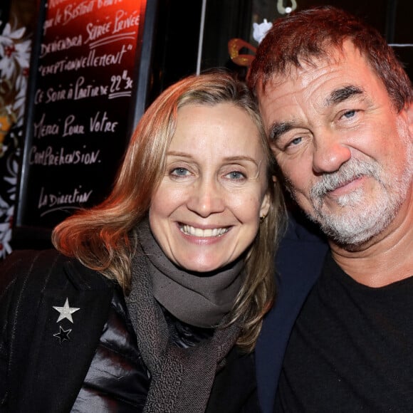 Exclusif - Olivier Marchal et son ex-femme Catherine Marchal au Café de la danse à Paris. Le 20 décembre 2018. © Cédric Perrin / Bestimage