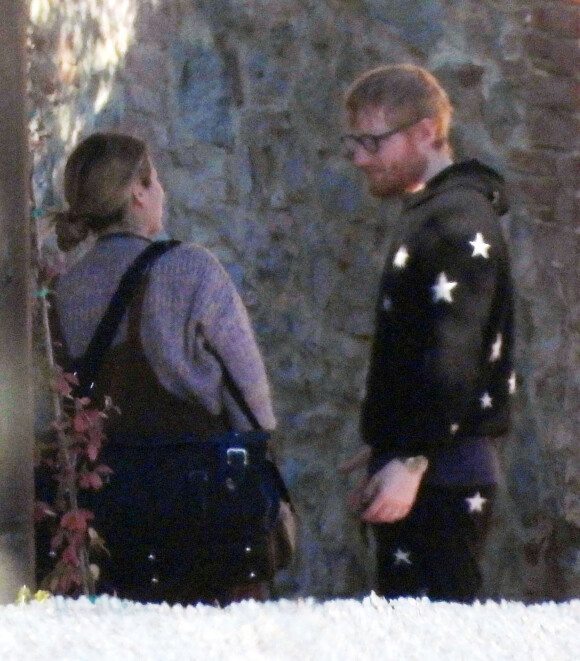 Exclusif - L'auteur-compositeur-interprète britannique Ed Sheeran et sa femme Cherry Seaborn ont passé le Nouvel An dans leur maison proche de Pérouse, Ombrie, Italie, le 1er janvier 2020.