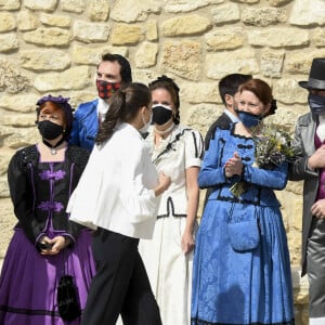 Le roi Felipe VI et la reine Letizia d'Espagne en visite à Fuendetodos, à l'occasion du 275ème anniversaire de la naissance du peintre espagnol Francisco de Goya. Le 29 mars 2021