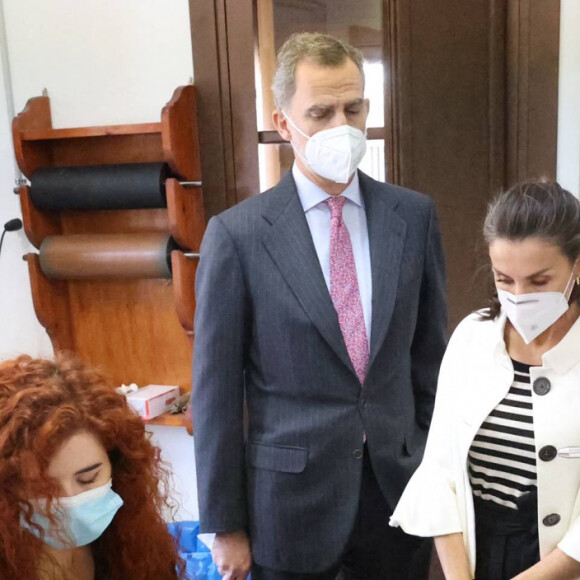 Le roi Felipe VI et la reine Letizia d'Espagne en visite à Fuendetodos, à l'occasion du 275ème anniversaire de la naissance du peintre espagnol Francisco de Goya. Le 29 mars 2021