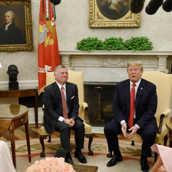 Le roi Abdallah de Jordanie et la reine Rania de Jordanie, le président des Etats-Unis Donald Trump et sa femme Melania Trump - Le roi Abdallah de Jordanie et la reine Rania sont reçus par Donald et Melania Trump à la Maison Blanche à Washington, le 25 juin 2018.