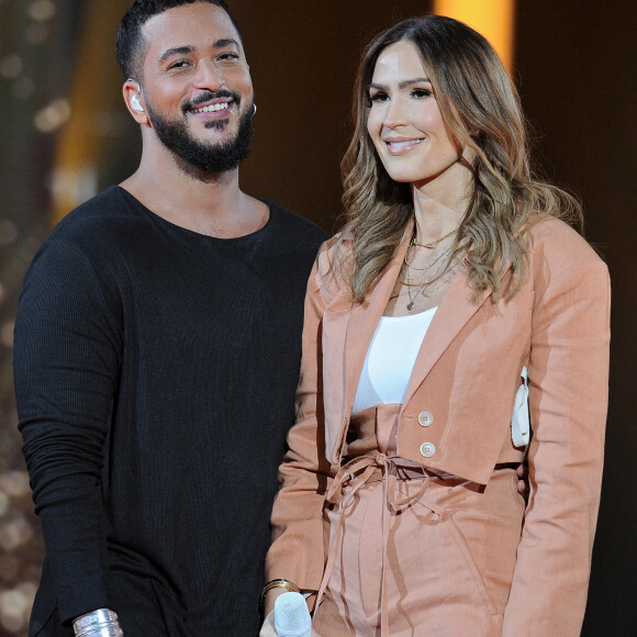 Exclusif - Slimane et Vitaa - Enregistrement de l'émission "Duos Mystères" à la Seine Musicale à Paris, qui sera diffusée le 26 février sur TF1. Le 2 février 2021 © Gaffiot-Moreau / Bestimage