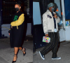 Rihanna et A$AP Rocky quittent le restaurant Carbone, à quelques minutes d'intervalle. Le 4 avril 2021.