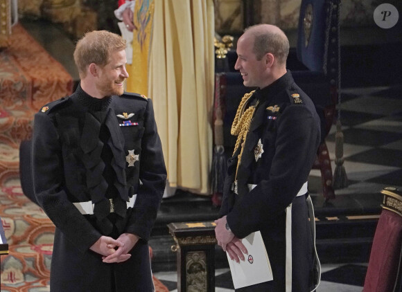 Le prince William, duc de Cambridge et le prince Harry - Cérémonie de mariage du prince Harry et de Meghan Markle en la chapelle Saint-George au château de Windsor, Royaume Uni, le 19 mai 2018.