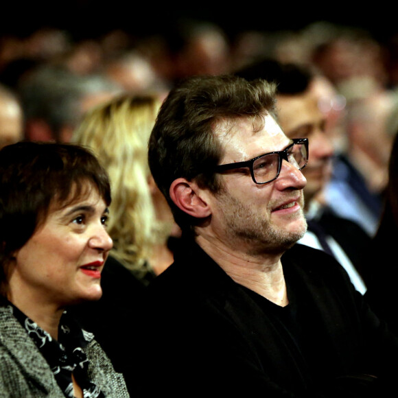 Sylvaine et Eddy Jr Moine, enfants de Eddy Mitchell - Cérémonie d'ouverture du Festival Lumière 2017 au cours de laquelle Eddy Mitchell a reçu un hommage à Lyon, le 14 Octobre 2017 © Dominique Jacovides/Bestimage