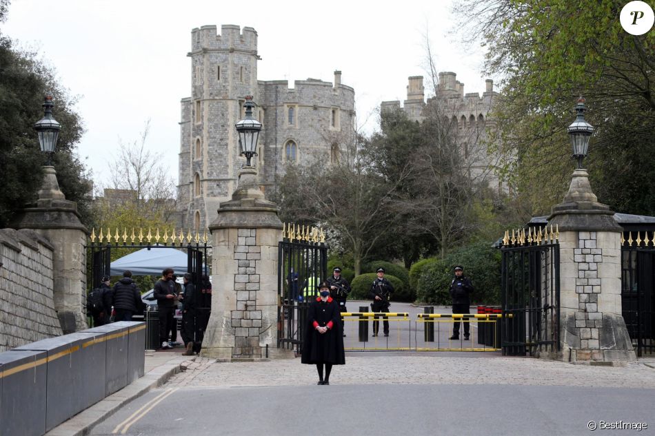 Illustration du château de Windsor, au lendemain du décès du prince Philip, duc d'Edimbourg. Le 10 avril 2021