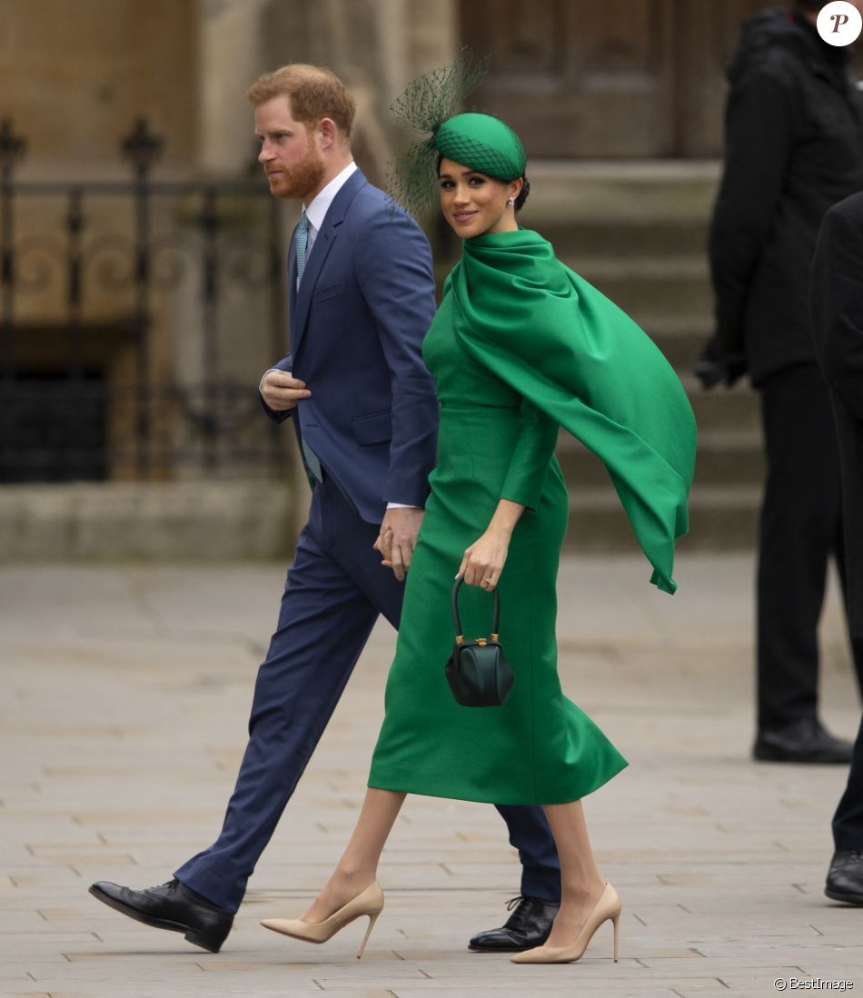 Le prince Harry, duc de Sussex, et Meghan Markle, duchesse de Sussex - La famille royale d'Angleterre lors de la cérémonie du Commonwealth en l'abbaye de Westminster à Londres, le 9 mars 2020.