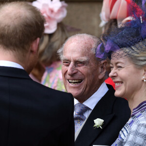 Le prince Philip, duc d'Edimbourg, le prince Harry - Mariage de Lady Gabriella Windsor avec Thomas Kingston dans la chapelle Saint-Georges du château de Windsor le 18 mai 2019.