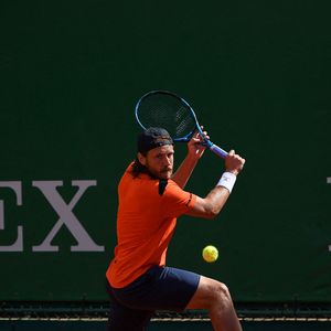 Lucas Pouille lors du tournoi de tennis Rolex Monte Carlo Masters 2021 à Monaco, le 13 avril 2021. © Antoine Couvercelle/Panoramic/Bestimage