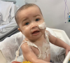 Azaylia, la fille d'Ashley Cain et sa compagne Safiyya, est soignée à l'hôpital pour enfants de Birmingham, en Angleterre. Avril 2021.