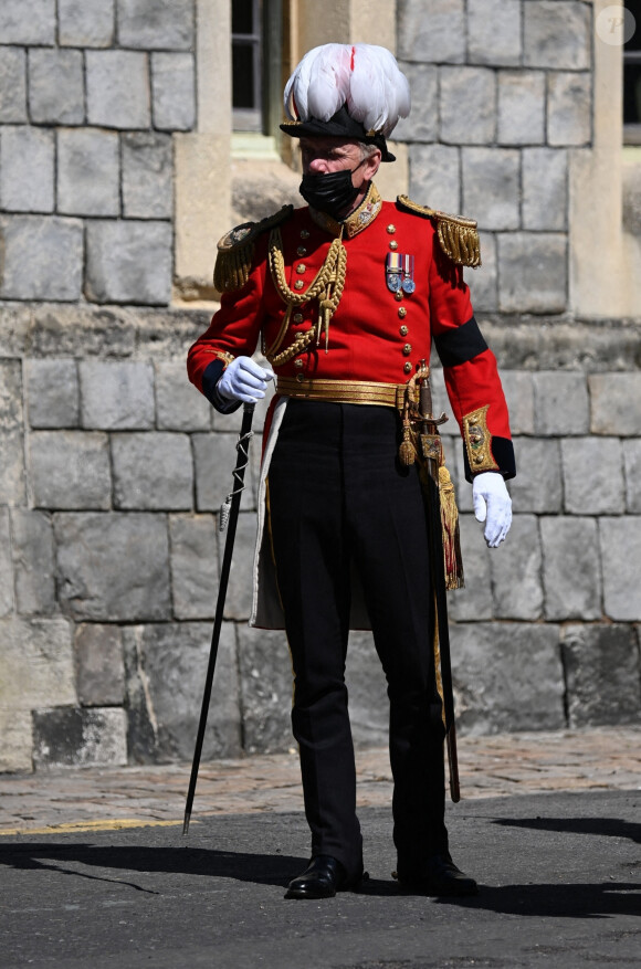 Atmosphère avant les funérailles du prince Philip, duc d'Edimbourg à la chapelle Saint-Georges du château de Windsor, Royaume Uni, le 17 avril 2021. 