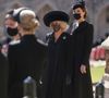 Camilla Parker Bowles, la duchesse de Cornouailles, Catherine Kate Middleton, la duchesse de Cambridge - Arrivées aux funérailles du prince Philip, duc d'Edimbourg à la chapelle Saint-Georges du château de Windsor, le 17 avril 2021. 