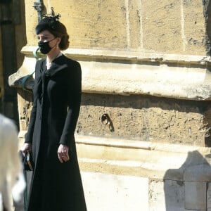 Catherine Kate Middleton, la duchesse de Cambridge, Camilla Parker Bowles, la duchesse de Cornouailles - Arrivées aux funérailles du prince Philip, duc d'Edimbourg à la chapelle Saint-Georges du château de Windsor, le 17 avril 2021. 