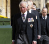 Le prince Charles, prince de Galles - Arrivées aux funérailles du prince Philip, duc d'Edimbourg à la chapelle Saint-Georges du château de Windsor, le 17 avril 2021. 