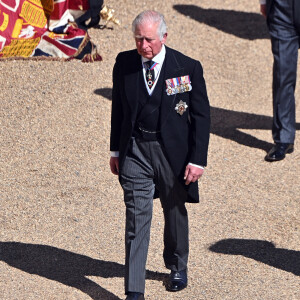Le prince Charles, prince de Galles - Arrivées aux funérailles du prince Philip, duc d'Edimbourg à la chapelle Saint-Georges du château de Windsor, le 17 avril 2021. 
