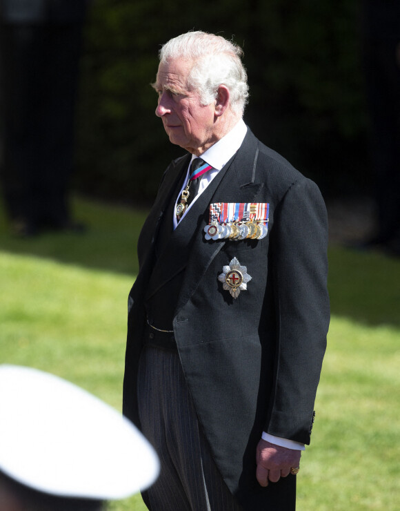 Le prince Charles, prince de Galles - Arrivées aux funérailles du prince Philip, duc d'Edimbourg à la chapelle Saint-Georges du château de Windsor, le 17 avril 2021. 