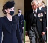 Kate Middleton et le prince Charles aux obsèques du prince Philip au château de Windsor. Avril 2021.