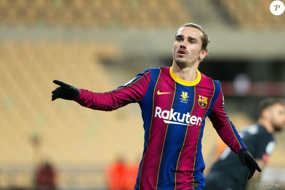 Antoine Griezmann - Finale de la SuperCup d'Espagne entre le Futbol Club Barcelona et l'Athletic Club Bilbao au stade de La Cartuja le 17 janvier 2021 à Séville, en Espagne.