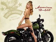 Le top Marisa Miller enfourche un bel engin en petite tenue... pour remonter le moral des troupes !