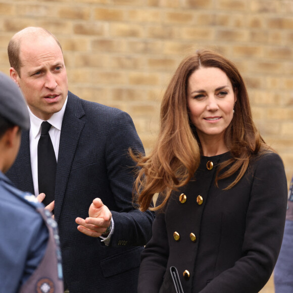 Le prince William, duc de Cambridge et Kate Middleton, duchesse de Cambridge, visitent le centre RAF Air Cadets à Londres, quelques jours après les obsèques du Prince Philip.