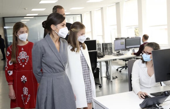 Le roi Felipe VI d'Espagne, la reine Letizia d'Espagne, La princesse Leonor et L'infante Sofia d'Espagne - La famille royale d'Espagne assiste au lancement du sous-marin S-81 'Isaac Peral' à Carthagène, Espagne, le 22 avril 2021.