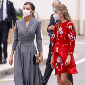 La reine Letizia d'Espagne, L'infante Sofia d'Espagne - La famille royale d'Espagne assiste au lancement du sous-marin S-81 'Isaac Peral' à Carthagène, Espagne, le 22 avril 2021.