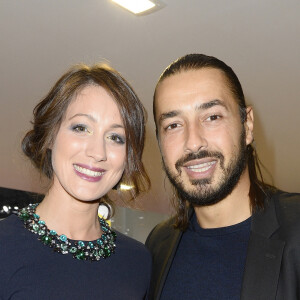 Moundir et sa femme Inès - People à la soirée Orange lors du Mondial de l'Automobile 2014 au Parc des Expositions de la porte de Versailles à Paris, le 2 octobre 2014.