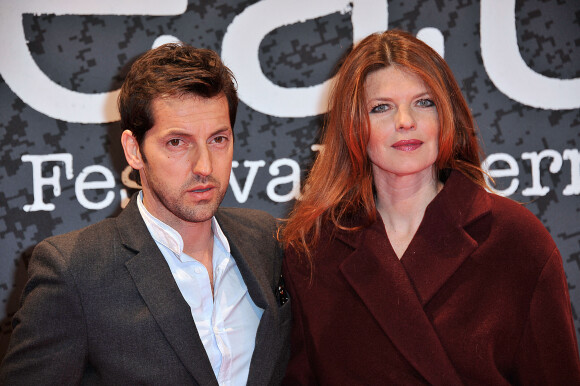 Frederic Diefenthal et Gwendoline Hamon sur le tapis rouge du 5eme Festival International du Film Policier de Beaune le 5 avril 2013. 