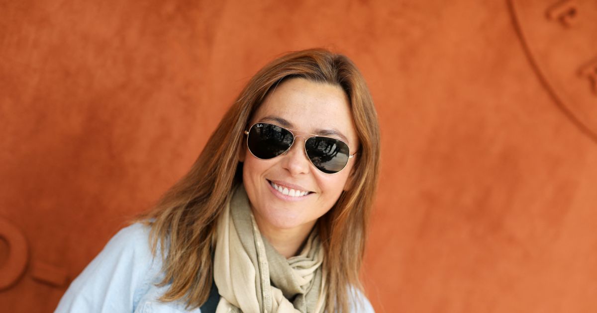 Sandrine Quétier dans le village des Internationaux de France de Tennis