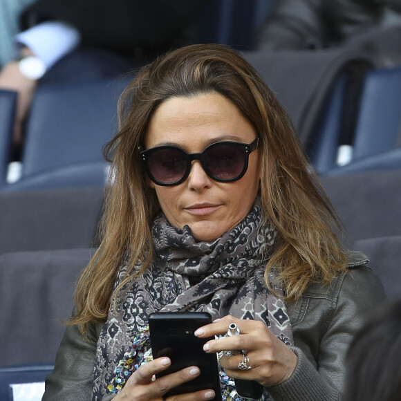 Sandrine Quétier au match de Ligue 1 entre le PSG contre l'OGC Nice au Parc des Princes à Paris. Le 4 mai 2019.