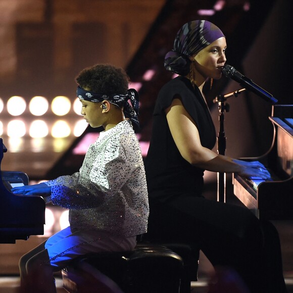 Alicia Keys et son fils Egypt lors des iHeartRadio Music Awards 2019 au Microsoft Theatre. Los Angeles, le 14 mars 2019.