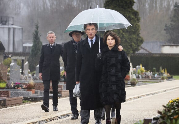 Jack Lang, sa femme Monique Lang à l'occasion du 20ème anniversaire de la mort de François Mitterrand, à Jarnac, le 8 janvier 2016. © Patrick Bernard/ Bestimage