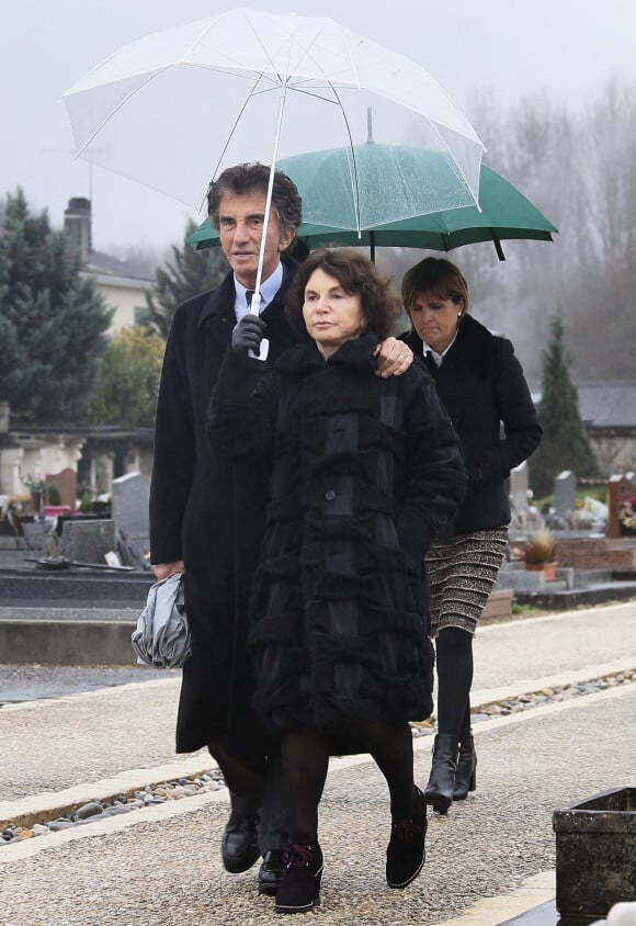 Jack Lang, sa femme Monique à l'occasion du 20ème anniversaire de la mort de François Mitterrand au cimetière de Jarnac. © Patrick Bernard/ Bestimage